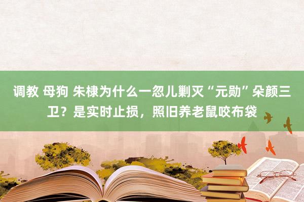 调教 母狗 朱棣为什么一忽儿剿灭“元勋”朵颜三卫？是实时止损，照旧养老鼠咬布袋