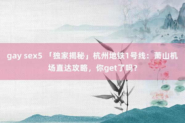 gay sex5 「独家揭秘」杭州地铁1号线：萧山机场直达攻略，你get了吗？