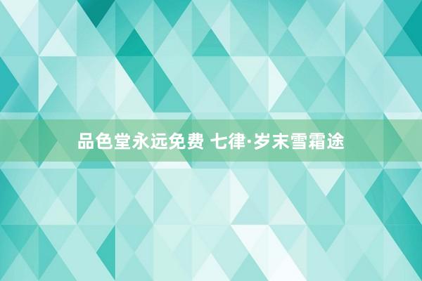 品色堂永远免费 七律·岁末雪霜途