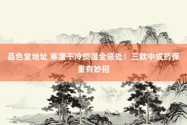 品色堂地址 寒湿干冷痰湿全惩处！三款中成药保重有妙招